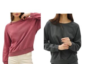 BE COOL ACID WASH RAGLAN SLEEVE PULLOVER