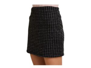 GILLI BLACK PLAID MINI SKIRT
