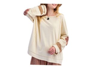 EASEL LACE MIX MINERAL WASH TOP