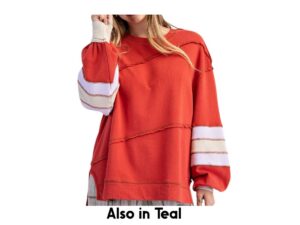 EASEL COLOR MIX WASHED PULLOVER