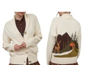 BLUPEPPER CAMP JACQUARD TOGGLE BUTTON CARDIGAN