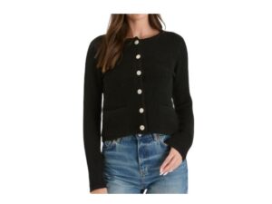 BLUPEPPER LONG SLEEVE GOLD BUTTON CARDIGAN