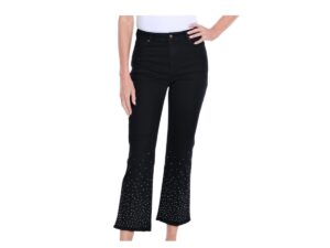 MULTIPLES BLACK JEWELED BOOTCUT ANKLE JEAN