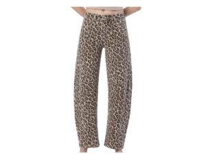 VERVET BY FLYING MONKEY HIGH RISE LEOPARD BARREL JEAN