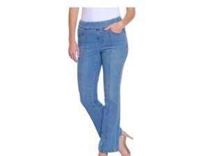 MULTIPLES PULL-ON PINTUCK FLARE JEAN