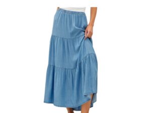 BE COOL TENCEL TIERED MAXI SKIRT