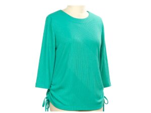 SOUTHERN LADY 3/4 SLEEVE SIDE TIE KNIT TOP