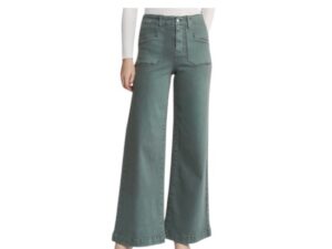 MICA DENIM HIGH RISE WIDE LEG PATCH POCKET PANT