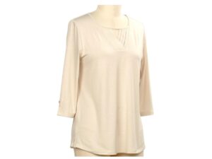 SOUTHERN LADY 3/4 SLEEVE CUT OUT KNIT TOP