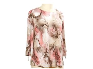 SOUTHERN LADY 3/4 TIE SLEEVE PRINT TOP