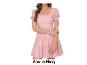 BLUPEPPER PUFF SLEEVE SQUARE NECK MINI DRESS