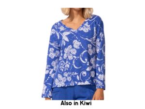 ESCAPE BY HABITAT VINTAGE SCROLL BOXY V-NECK