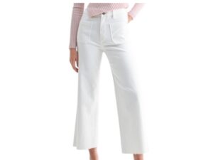 MICA DENIM HIGH RISE WIDE LEG CROP RAW HEM