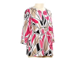 SOUTHERN LADY 3/4 SLEEVE GEO PRINT TOP
