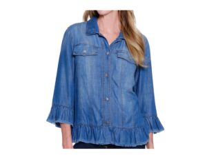 MULTIPLES RUFFLE SLEEVE/HEM JACKET