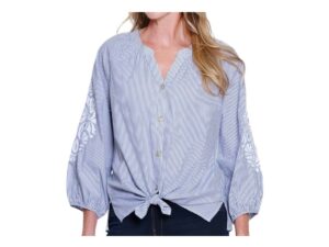 MULTIPLES STRIPE RAGLAN PRINT SLEEVE TOP