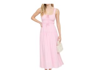 BLUPEPPER ADJUSTABLE STRAPS SHIRRED WAIST MAXI