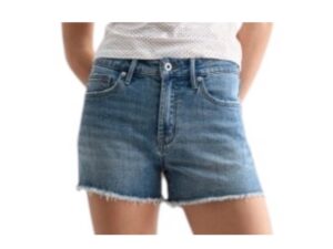 MICA DENIM HIGH RISE RAW HEM SHORTS