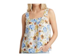 STACCATO SQUARE NECK WIDE STRAP FLORAL TANK