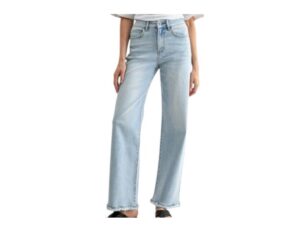 MICA DENIM HIGH RISE WIDE LEG RAW HEM