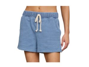 BLUPEPPER WASHED STRIPE DRAWSTRING KNIT SHORTS