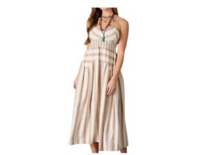 BLUPEPPER MULTI PATTERN SPAGHETTI STRAP MIDI DRESS