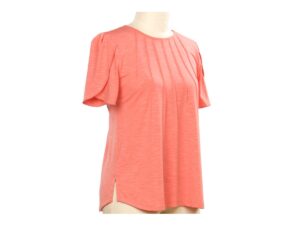 SOUTHERN LADY SHORT SLEEVE PLEAT FRONT KNIT TOP