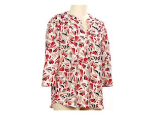 SOUTHERN LADY 3/4 NOTCH NECK PRINT TOP
