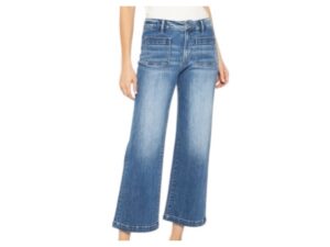 MICA DENIM HIGH RISE WIDE LEG PATCH POCKETS