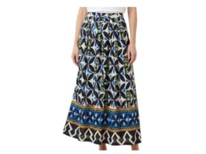 STACCATO BORDER PRINT MAXI SKIRT