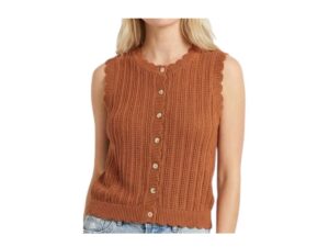 STACCATO SCALLOP FINISH BUTTON DOWN VEST