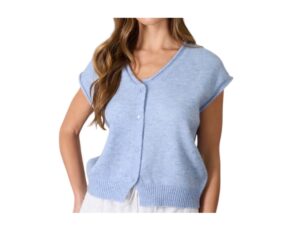 BLUPEPPER V-NECK SLEEVELESS KNIT CARDIGAN