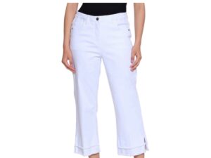 MULTIPLES 5 POCKET DOUBLE FRINGE HEM CROP JEAN