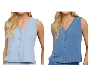 BLUPEPPER WASHED KNIT V-NECK VEST