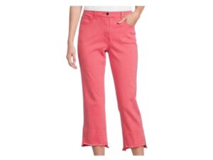 MULTIPLES CORAL PINK DENIM CROP