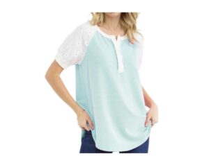 7TH RAY 2 TONE RIB KNIT HENLEY
