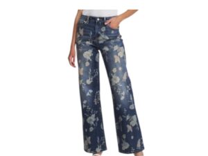 MICA DENIM HIGH RISE WIDE LEG FLORAL JEAN