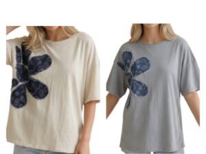 HAPTICS DROP SHOULDER FLORAL PATCHWORK TOP