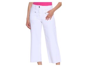 MULTIPLES BUTTON/ZIP RAW HEM CROP JEAN