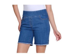 MULTIPLES PULL ON FRINGE HEM SHORTS