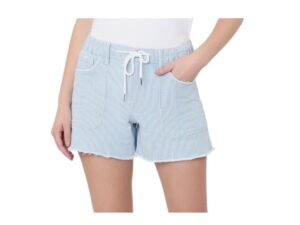 LOVERVET BY VERVET DRAWSTRING PATCH POCKET STRIPE SHORTS