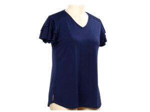 SOUTHERN LADY FLUTTER SLEEVE V-NECK TOP