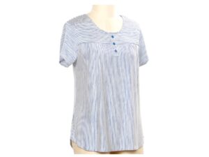 SOUTHERN LADY SHORT SLEEVE MICRO STRIPE TOP