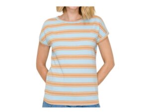 STACCATO WIDE STRIPE SHORT SLEEVE TOP
