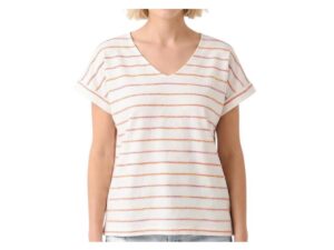STACCATO SHORT SLEEVE TEXTURED STRIPE KNIT TOP