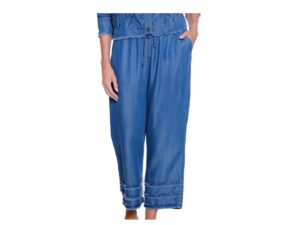 MULTIPLES FRINGE TRIM ELASTIC WAIST CROP