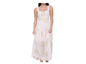 BLUPEPPER FLORAL DROP WAIST SLEEVELESS MIDI