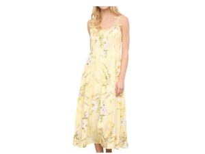 BLUPEPPER FLORAL SPAGHETTI STRAP WITH BOWS MIDI