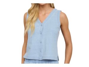 BLUPEPPER WASHED KNIT V-NECK VEST