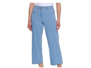 MULTIPLES BUTTON/ZIP RAW HEM CROP JEAN